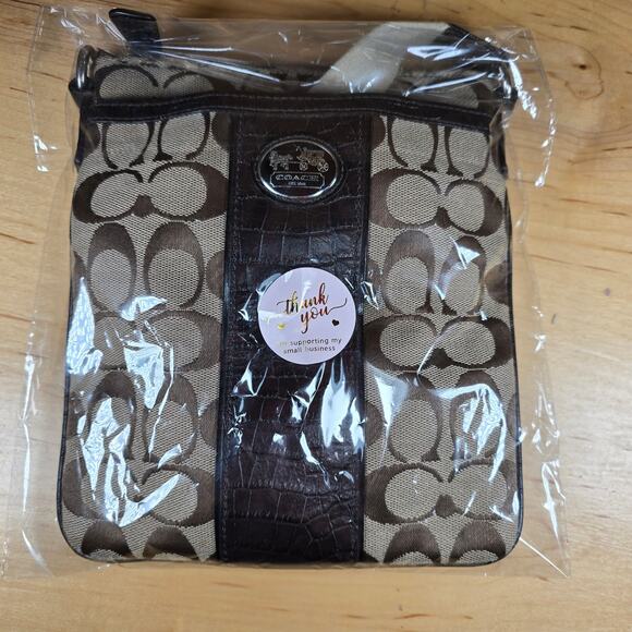 Coach Sutton Signature Swingpack Khaki Mahogany M1175-43976 9x8x1 Drop 23" - Picture 8 of 8